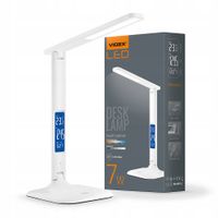 2 x Lampka biurkowa regulacja BUDZIK ZEGAR DATA BIAŁA