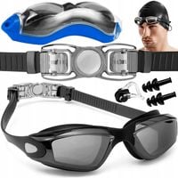 OKULARY GOGLE PŁYWACKIE ŁATWE ZAPIĘCIE NA BASEN DO PŁYWANIA ANTI-FOG