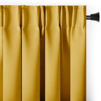 Zasłona blackout 90% na taśmie z szarfą 285x250 cm musztardowa Restilo