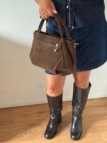 Torba Flora&Co torebka czekoladowa zamsz zamszowa eco brązowa shopper viral na Arena.pl