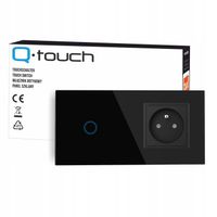 GNIAZDO GNIAZDKO SZKLANE Z BOLCEM Z WŁĄCZNIKIEM POJEDYNCZYM CZARNE PANEL