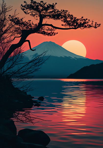 Plakat 70x100cm Góra Wieczorem zdjęcie 1