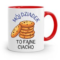 Kubek Czerwony Na Dzień Dziadka Fajne Ciacho Z Nadrukiem Ze Zdjęciem