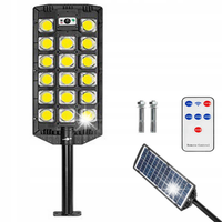 LAMPA SOLARNA OGRODOWA 1700W CZUJNIK RUCHU ZMIERZCHU PILOT LATARNIA LED