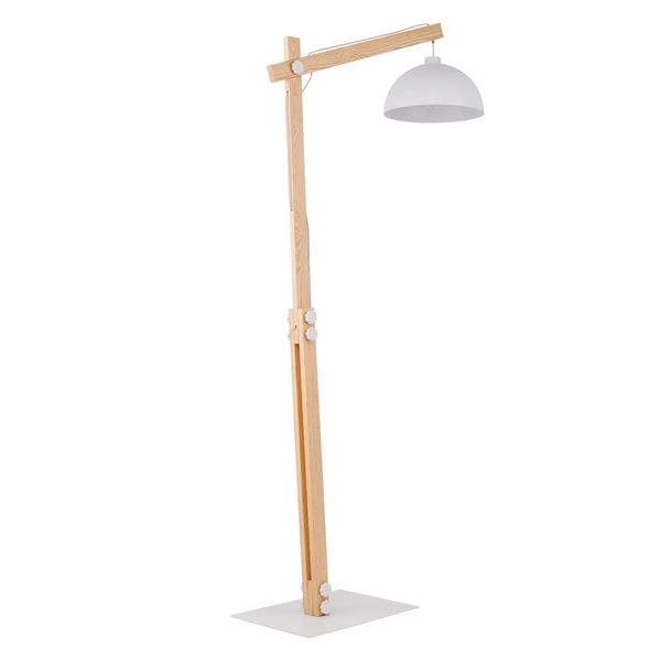Drewniana lampa podłogowa skandynawska Oslo 5592 TK Lighting biała zdjęcie 3