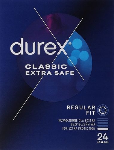 DUREX Extra Safe Dodatkowo Nawilżane Prezerwatywy BEZPIECZNE 24 sztuki na Arena.pl