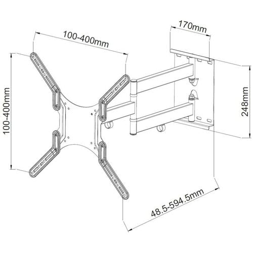 Uchwyt ścienny Techly 23"-55", 45kg obrotowy na Arena.pl