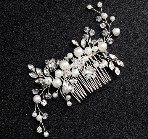 Do Włosów Srebrny Grzebyk Ozdoba Perełki Kryształy na Arena.pl