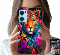 ETUI DO OPPO RENO7 5G - KWIECISTE WZORY TYGRYS TYGRYSEK + FOLIA