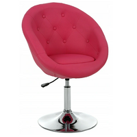 Hoker krzesło obrotowe ANGELO chromowany Różowy