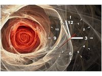 60CM 40CM ZEGAR OBRAZ RÓŻA KTALNA POMARAŃCZ DRUK PŁÓTNO RAMA