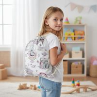 Plecak Worek Bawełniany dla dzieci 35x45 - Słoniki i Chmurki