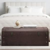 Skrzynia z zatrzaskami, ciemnobrązowa, 110x50x39,5 cm, sklejka