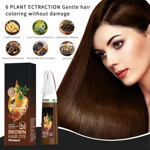 Szampon Farbujący do Włosów i Brody Brązowy 200 ml z Aplikatorem Grzebień na Arena.pl