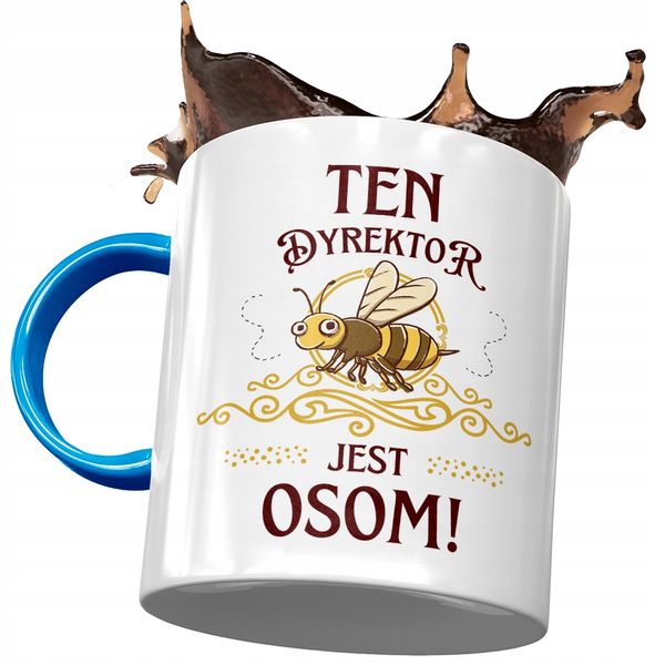 Kubek Błękitny Dla Dyrektora Dyrektor Jest Osom Z Nadrukiem Ze Zdjęciem zdjęcie 1