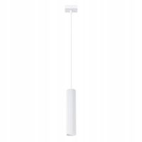 Lampa wisząca punktowa biała karbowana tuba 30 cm nad stół wyspę bar Sollux