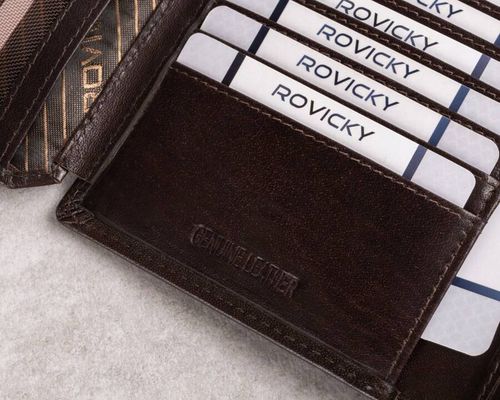 duży, skórzany portfel męski na zatrzask - rovicky na Arena.pl