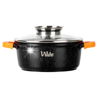 GARNEK GRANITOWY Z POKRYWKĄ 20 CM 2,1 L POWŁOKA NON-STICK NA INDUKCJĘ
