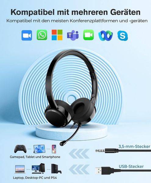 Słuchawki z Microfonem USB/3.5 mm zdjęcie 12