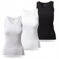 T-SHIRT KOSZULKA DAMSKA NA RAMIĄCZKACH 3-PAK SPORTOWA BAWEŁNIANA MORAJ XXL