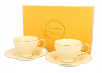 Filiżanki 220 ml 2 szt. Nina Ecru porcelana kremowa elegancka kawa herbata