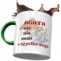 Kubek Zielony Dla Agaty Agi Na Prezent Z Nadrukiem Ze Zdjęciem