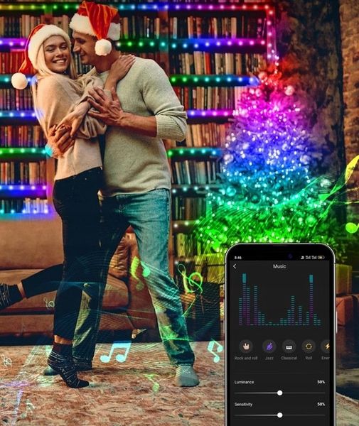 LAMPKI CHOINKOWE INTELIGENTNE 200 LED USB APP BLUETOOTH SMART PILOT zdjęcie 8