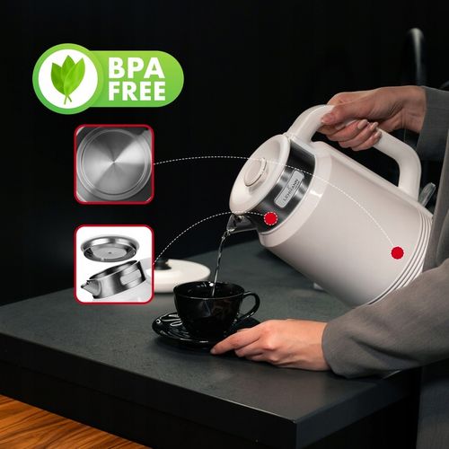 CZAJNIK ELEKTRYCZNY BEZPRZEWODOWY 2200W MOCNY BIAŁY STALOWY DUŻY 2,0L na Arena.pl