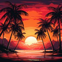 Plakat 20x20cm Palmy Przy Lagunie