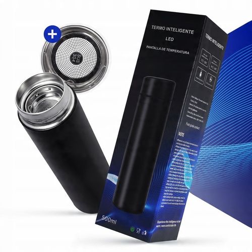 Kubek Termiczny Termos LED 500ml Duży | Butelka Na Kawę Herbatę Wyświetlacz na Arena.pl