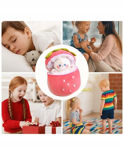 MASKOTKA MARZEŃ! Truskawkowy Królik 2w1 – Zabawka i Poduszka! 60cm na Arena.pl