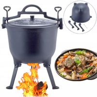 KOCIOŁEK MYŚLIWSKI 7 L GARNEK ŻELIWNY STOJĄCY NA OGNISKO KAMILLE