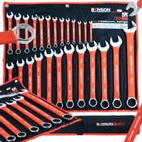 DUŻY ZESTAW KOMPLET KLUCZY PŁASKICH GUMA 6-36MM 25EL MATA BENSON BY BLACK