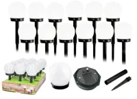 Lampy SOLARNE OGRODOWE KULA lampa solarna ogrodowa LED kule biała 12 szt