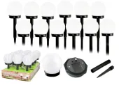 Lampy SOLARNE OGRODOWE KULA lampa solarna ogrodowa LED kule biała 12 szt