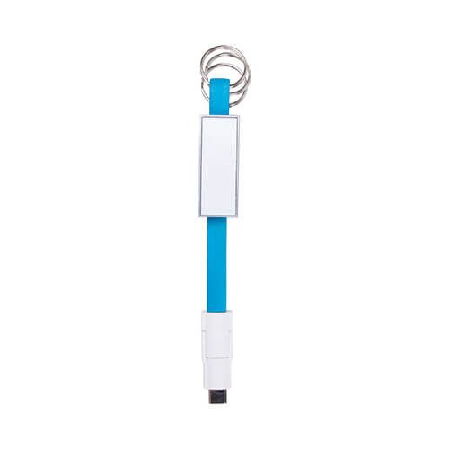 Brelok do kluczy - kabel do transmisji danych USB C do sublimacji - niebieski zdjęcie 1