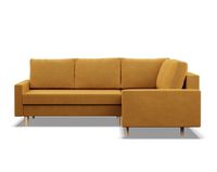 Duży narożnik, prawy, MILO, velvet, 223x172x92 cm, żółty | TYLETEGOTU