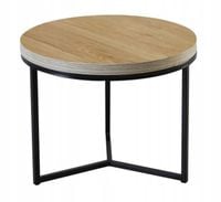 stolik kawowy furnitex okrągły 50 x 50 x 40cm dab naturalny do salonu biura