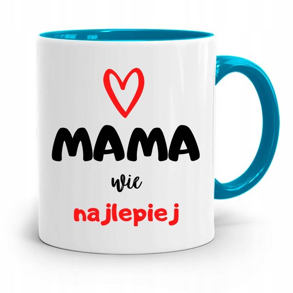 Kubek Błękitny Dla Mamy Matki Mama Wie Najlepiej Z Nadrukiem Ze Zdjęciem zdjęcie 1