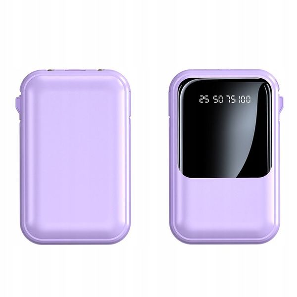 POWER BANK 10000MAH USB/USB-C QC PD WBUDOWANY KABEL Wyświetlacz cyfrowy zdjęcie 8