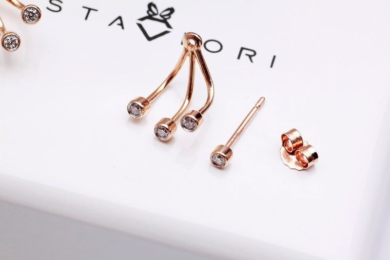 Emaga Złote kolczyki KRD2003 - Diament zdjęcie 7