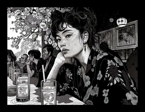 Plakat 20x15cm Czarne Kimono na Arena.pl