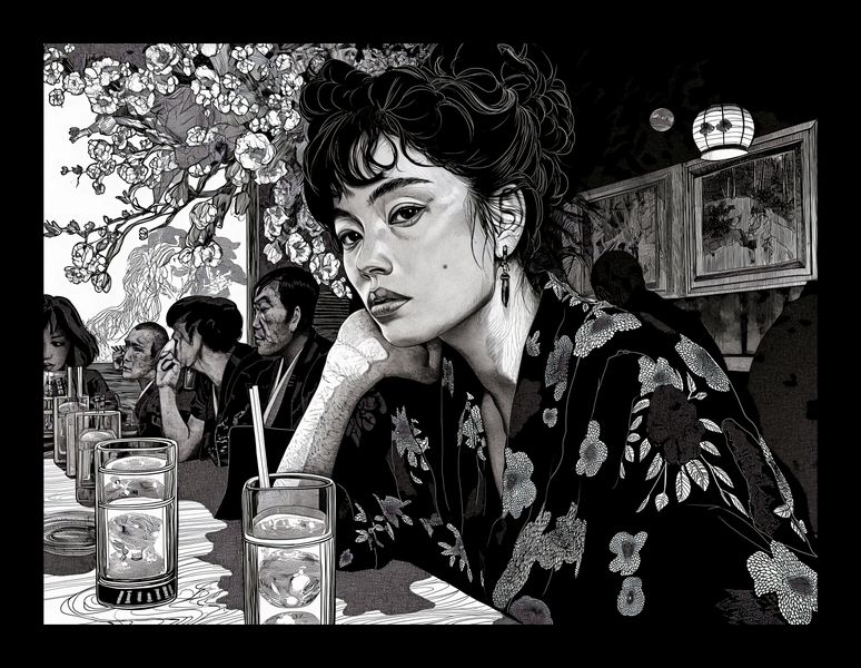 Plakat 20x15cm Czarne Kimono zdjęcie 2