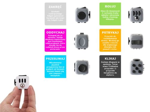 FIDGET CUBE KOSTKA ANTYSTRESOWA ODSTRESOWUJĄCA na Arena.pl