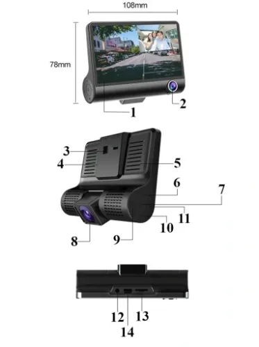 REJESTRATOR JAZDY 3 KAMERY+KAMERA TYŁ FULLHD +64GB na Arena.pl