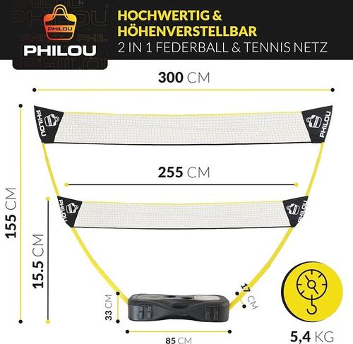 PHILOU przenośna siatka do badmintona na Arena.pl