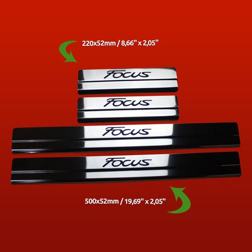 Listwa progowa FORD FOCUS MK3 Stal nierdzewna 304 połysk z czarnymi literam na Arena.pl