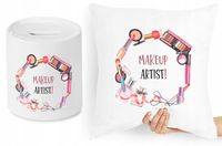 Dla Kosmetyczki Zestaw Poduszka + Skarbonka Z Nadrukiem Ze Zdjęciem