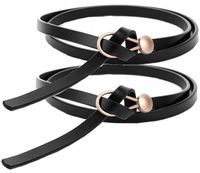 Pasek Damski Wąski Długi Wiązany Skórzany Retro