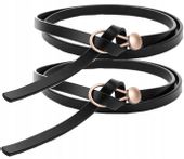 Pasek Damski Wąski Długi Wiązany Skórzany Retro